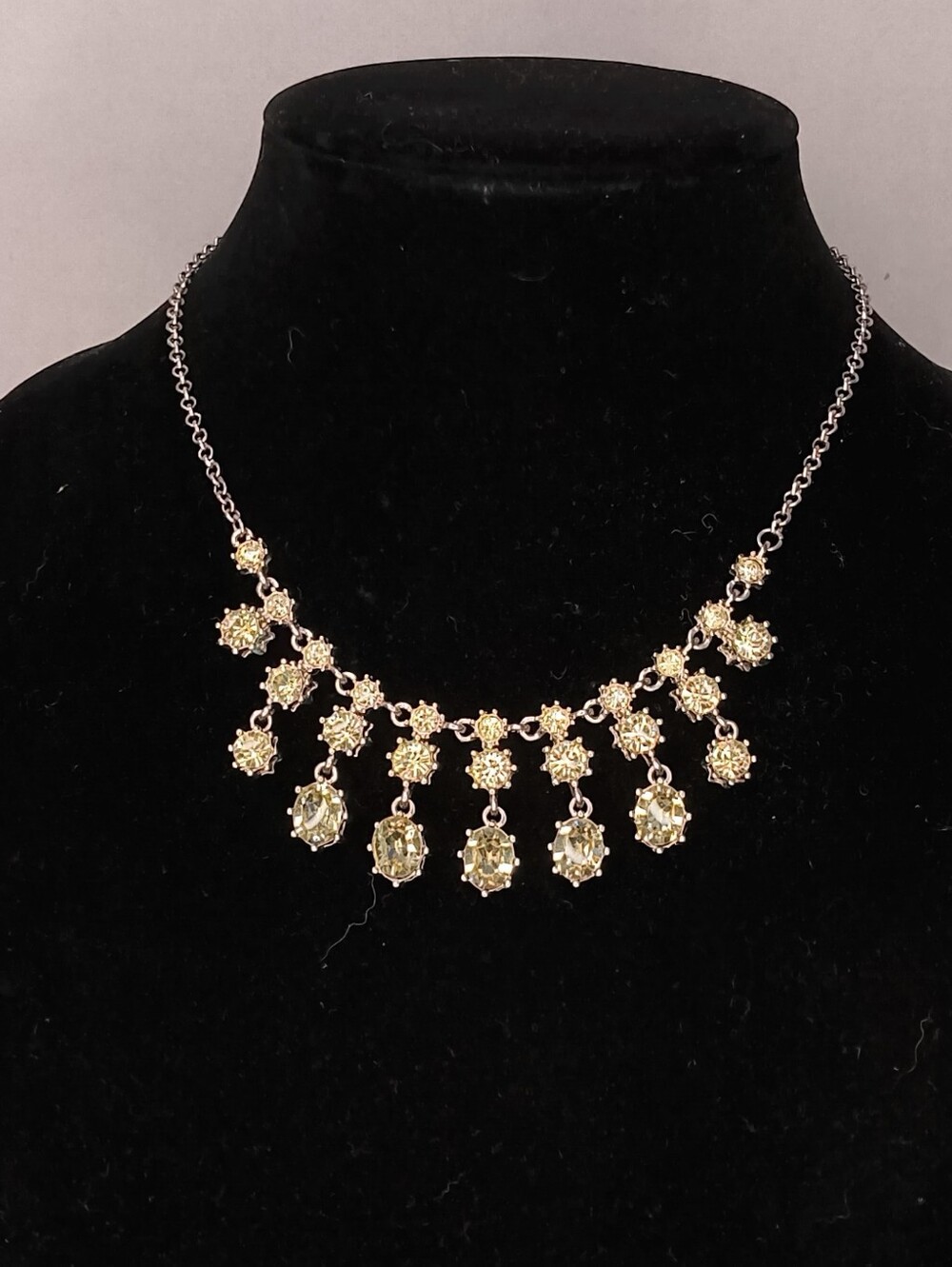Dainty Silver-Tone Crystal Fringe Necklace - Women Jewelry